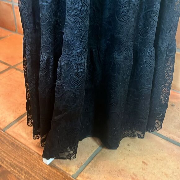 Baltic Born Black Lace Smocked Tiered Maxi Dress, size M/L - Picture 4 of 14